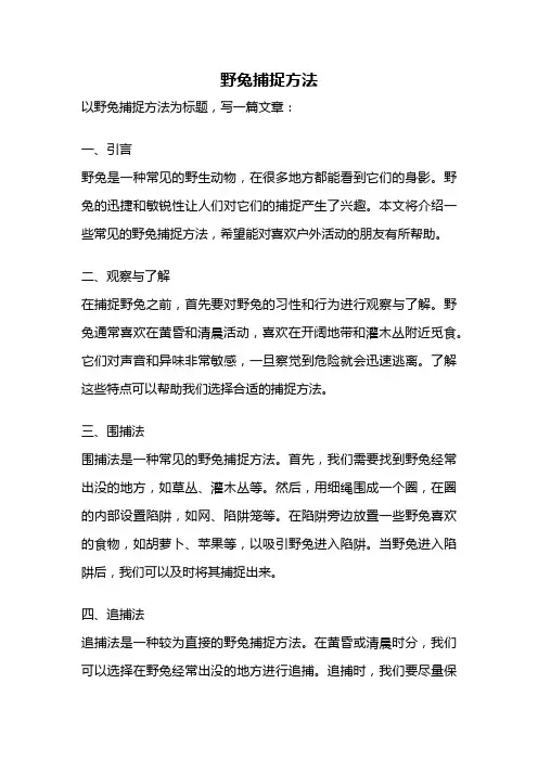 野兔捕捉方法
