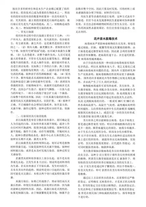 花卉苗木脱毒技术