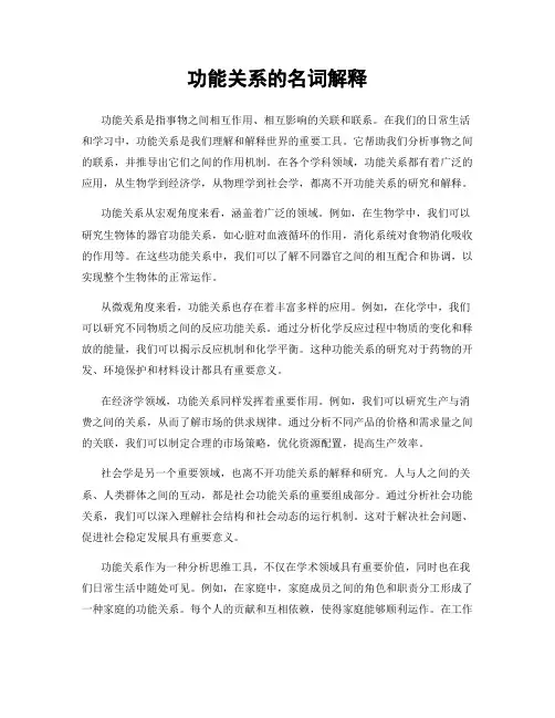 功能关系的名词解释