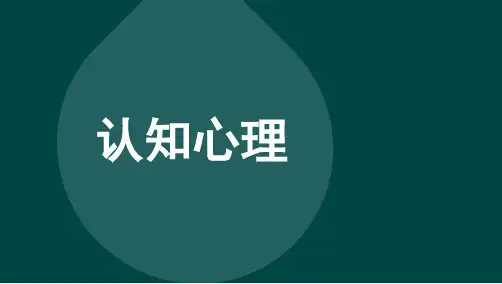 自考00471认知心理串讲重点汇总