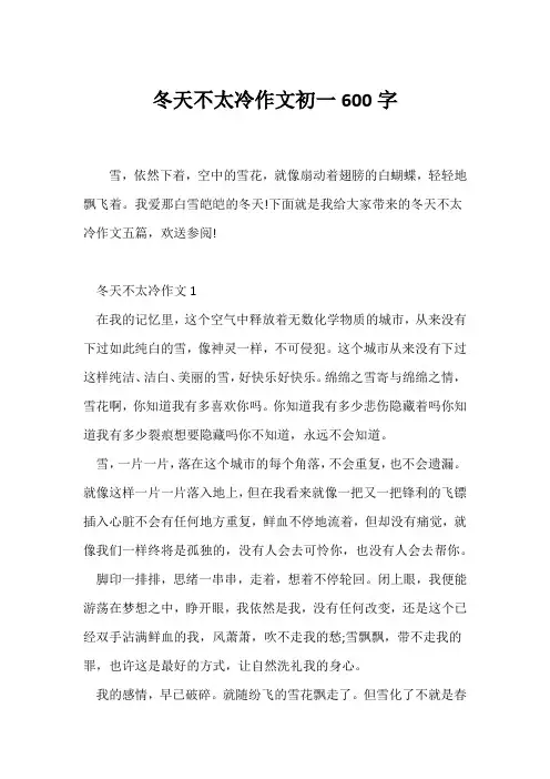 (初一)冬天不太冷作文初一600字