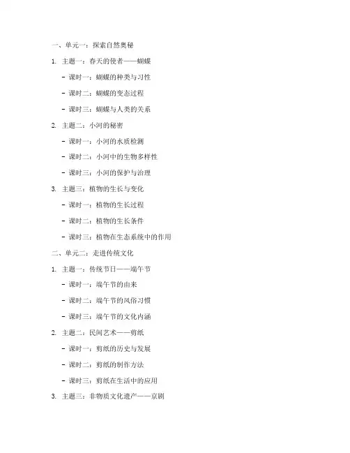 综合实践三年级下册目录