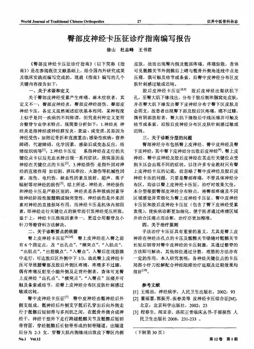 臀部皮神经卡压征诊疗指南编写报告