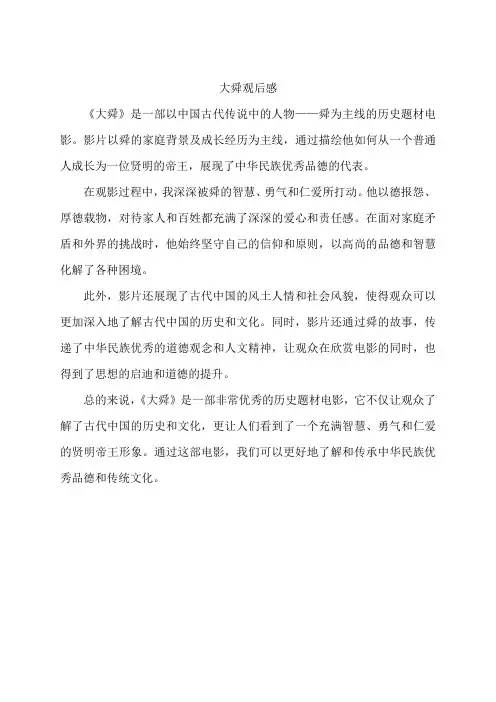 大舜观后感300字