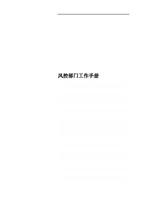 风控部门工作手册