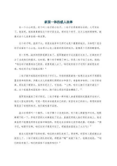 家国一体的感人故事