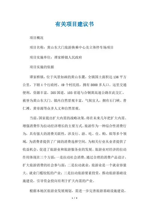 有关项目建议书