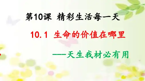 生命的价值在哪里 ppt课件