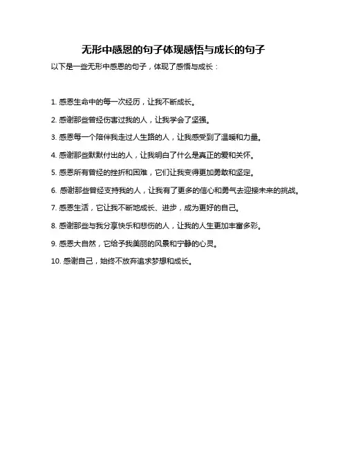 无形中感恩的句子体现感悟与成长的句子