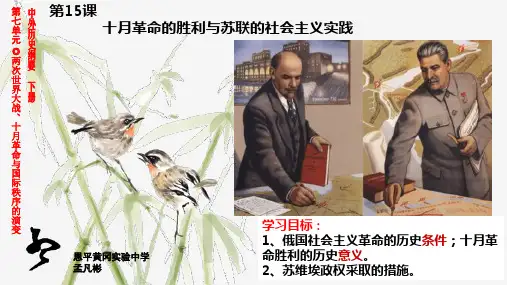 第15课 十月革命的胜利与苏联的社会主义实践
