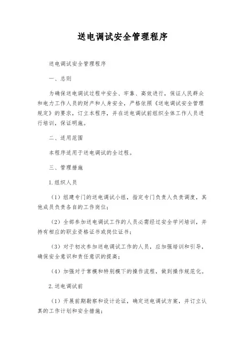 送电调试安全管理程序