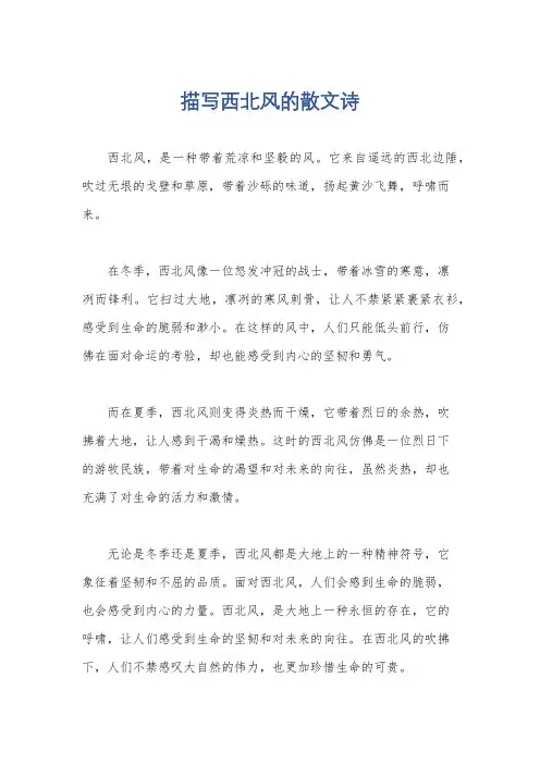 描写西北风的散文诗