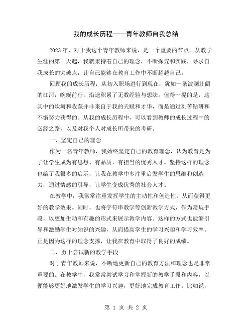 我的成长历程——青年教师自我总结