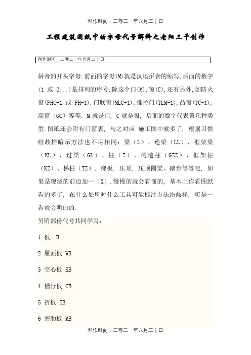 工程图纸中的字母代号
