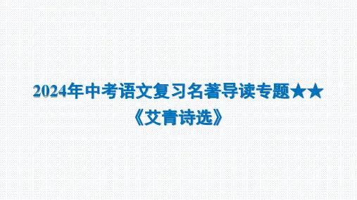 2024年中考语文复习名著导读专题★★《艾青诗选》课件(共34张PPT)