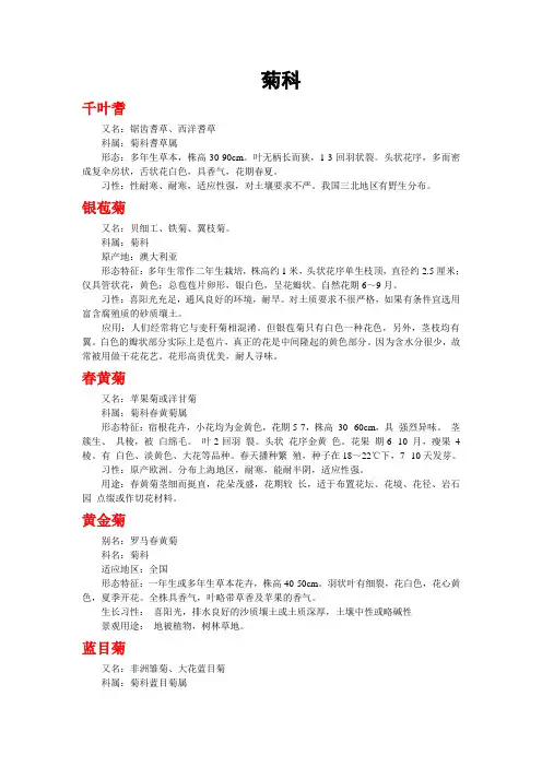 菊花生态习性