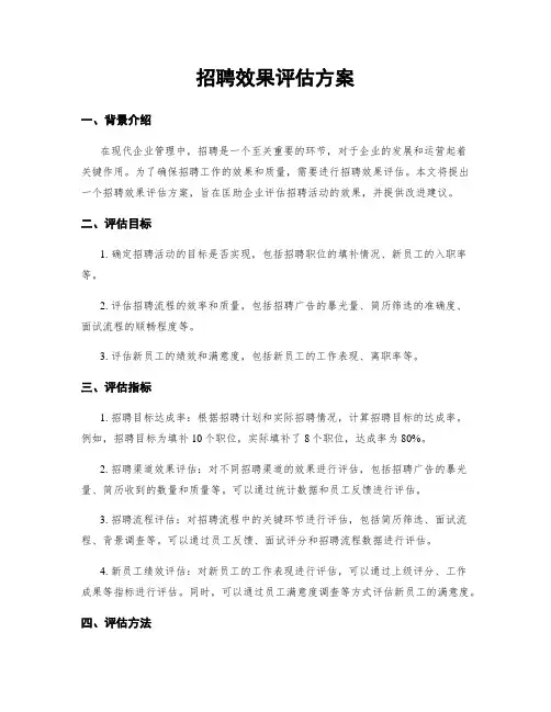 招聘效果评估方案