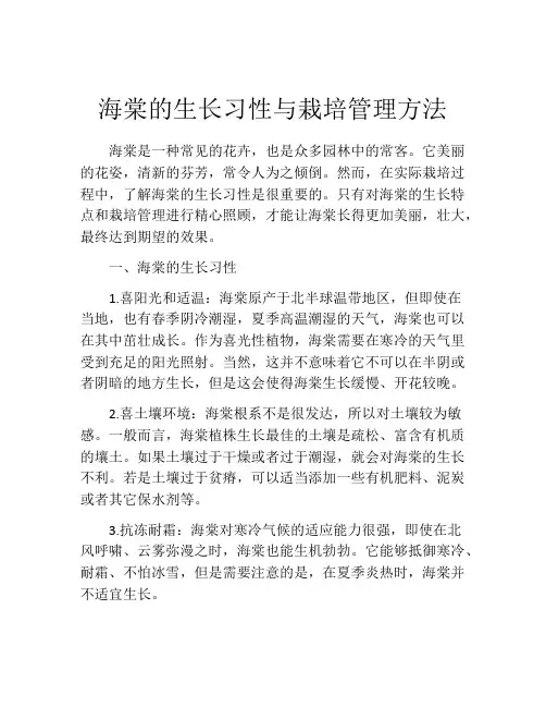 海棠的生长习性与栽培管理方法