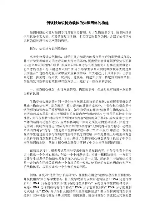 例谈以知识树为载体的知识网络的构建