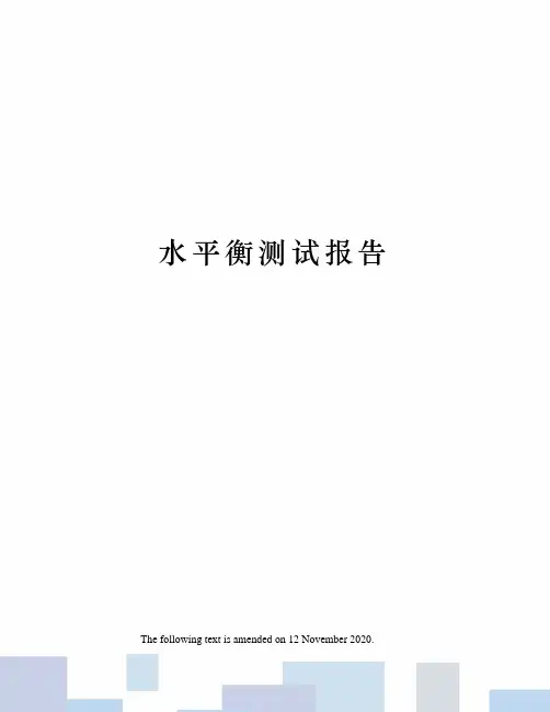 水平衡测试报告