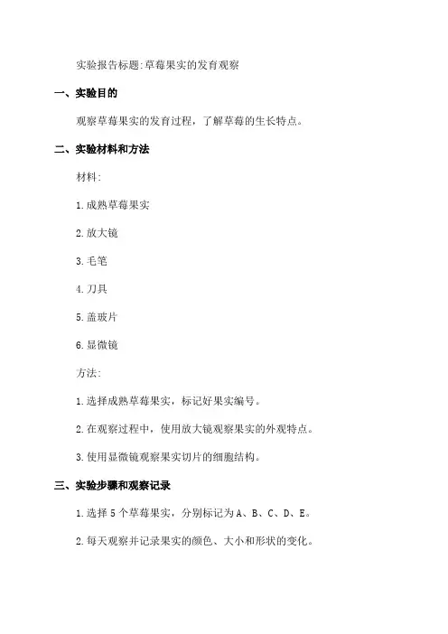 七年级生物实验报告单