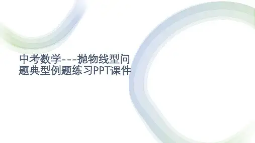 中考数学---抛物线型问题典型例题练习PPT课件