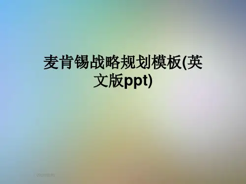 麦肯锡战略规划模板(英文版ppt)