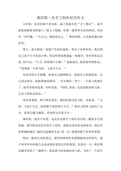 我的第一次手工制作经历作文