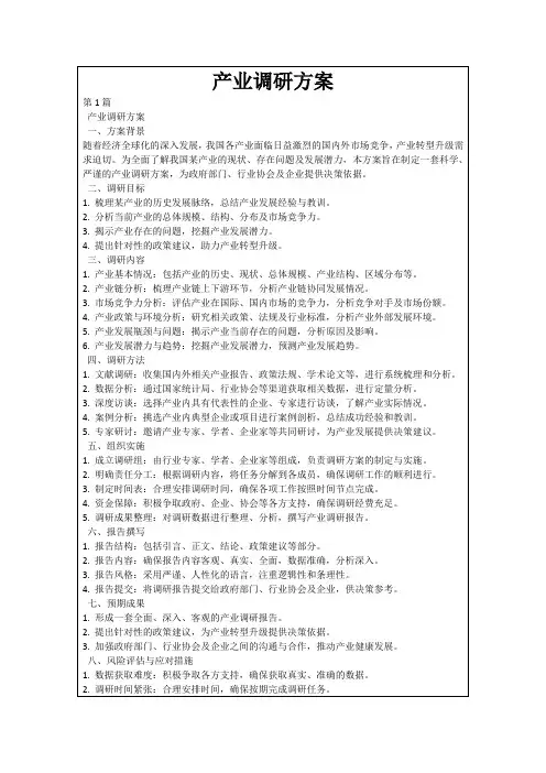 产业调研方案