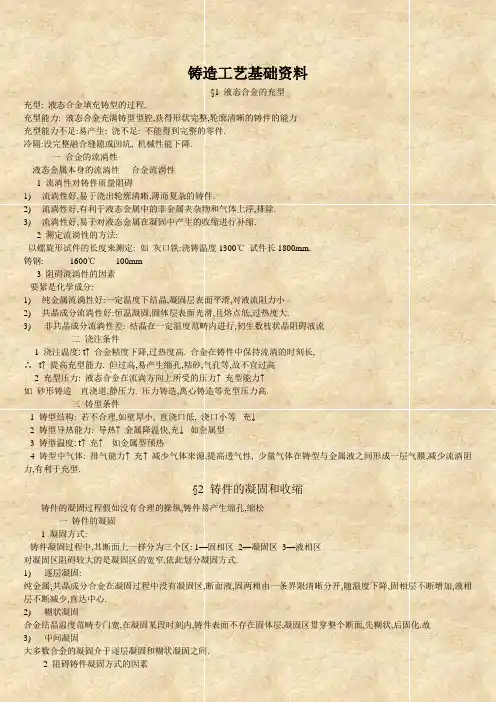 铸造工艺基础资料