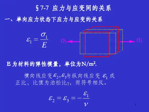 应力与应变间的关系