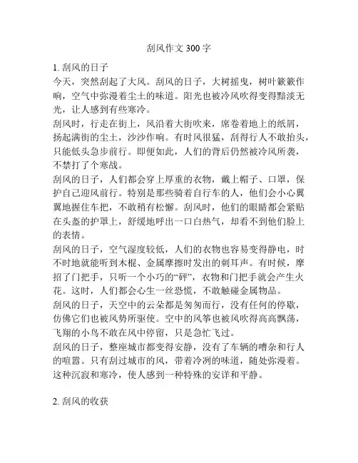 刮风作文300字