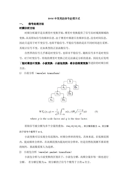 结构健康监测常用的信号处理方法