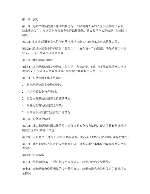 现场检测安全管理制度