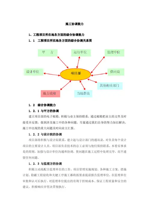 施工协调能力及措施(含环境协调)