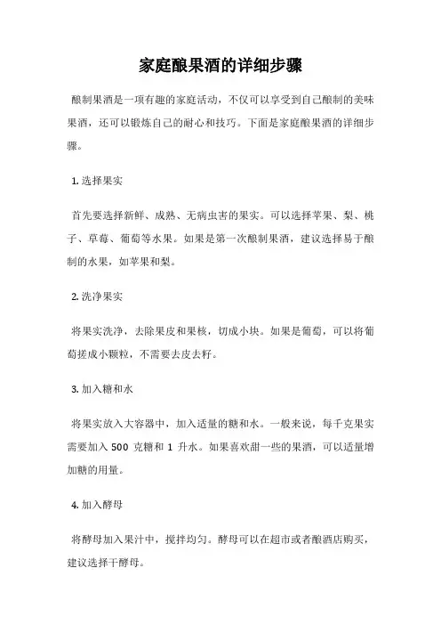 家庭酿果酒的详细步骤