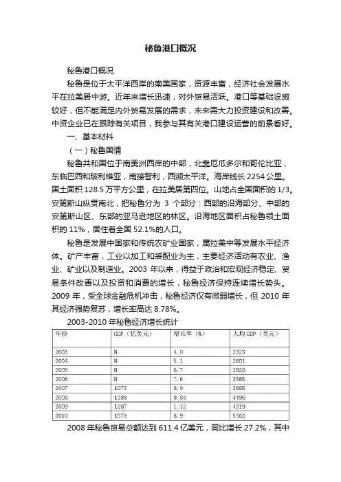 秘鲁港口概况