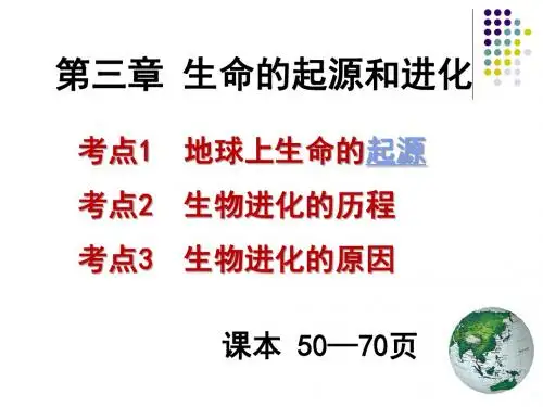八下复习-生命的起源和生物进化