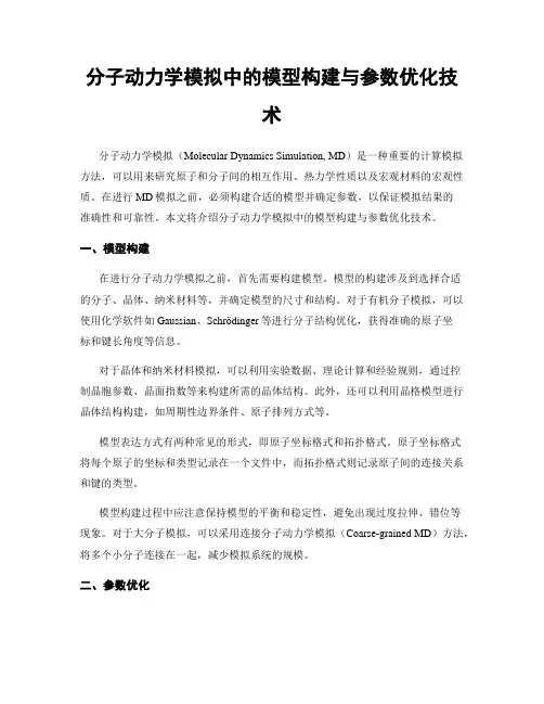 分子动力学模拟中的模型构建与参数优化技术