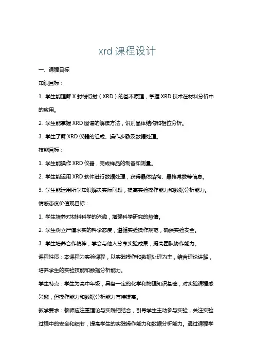 xrd课程设计