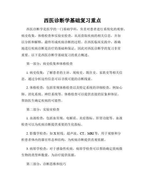西医诊断学基础复习重点