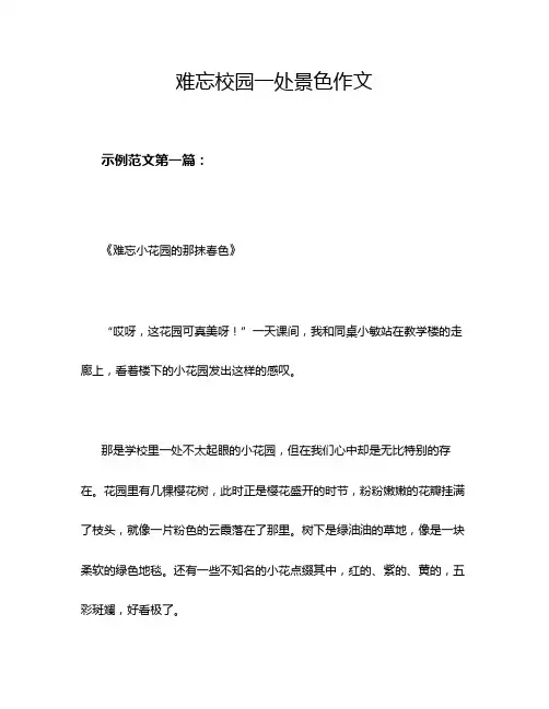 难忘校园一处景色作文
