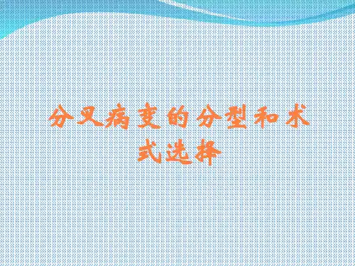 分叉病变的分型和术式选择
