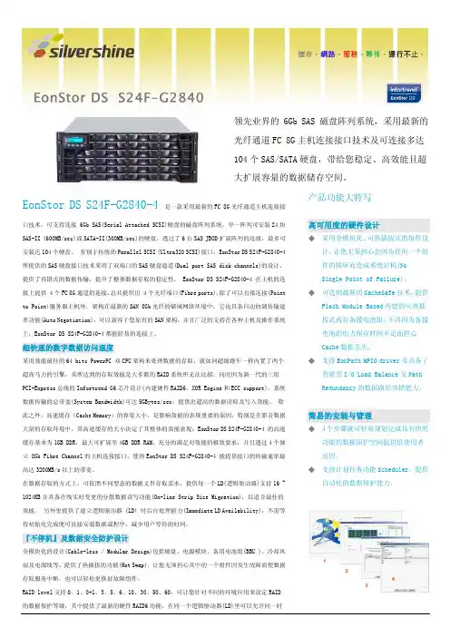 silvershine Eonstor ds s24f -G2840 磁盘阵列系统 说明书