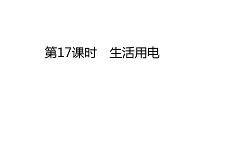 中考物理一轮复习课件：第17课时 生活用电