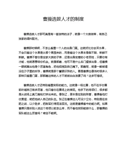 曹操选拔人才的制度