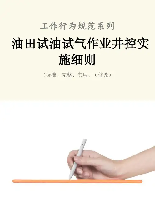 油田试油试气作业井控实施细则范本