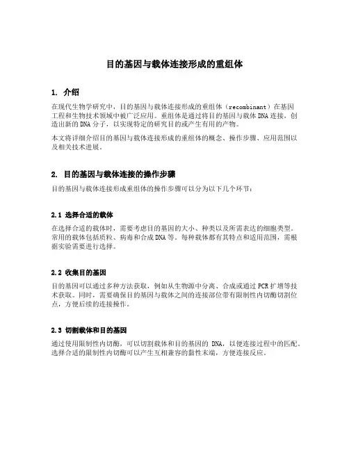 目的基因与载体连接形成的重组体
