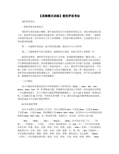【思维模式训练】曼陀罗思考法