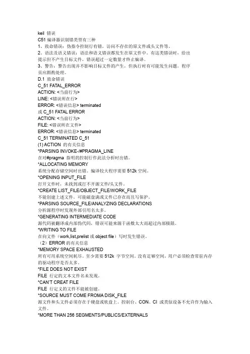 C51-keil编译常见错误和警告处理
